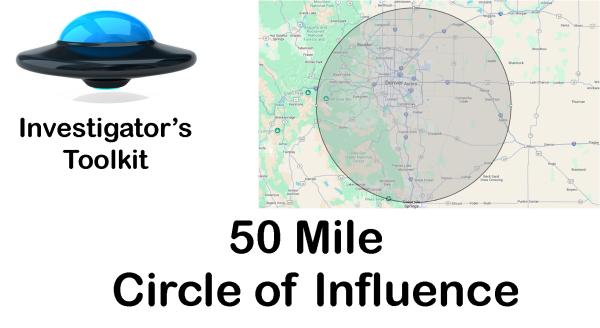 50 mile radius circle of influence